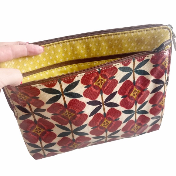 Fossil Key Per Bag iPad Case Coated Canvas New Floral Polka Dots Clutch NWOT - Picture 6 of 8